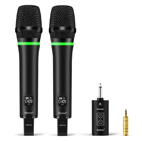 Bietrun WXM19 Wireless Microphone UHF Dual Rechargeable