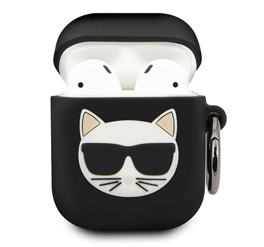 Karl Lagerfeld AirPods 2 Silicone Black Ring And Choupette Case