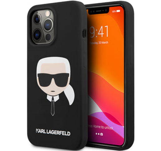 Karl Lagerfeld iPhone 13 Pro Max Silicone Black Karl’s Head Design Case