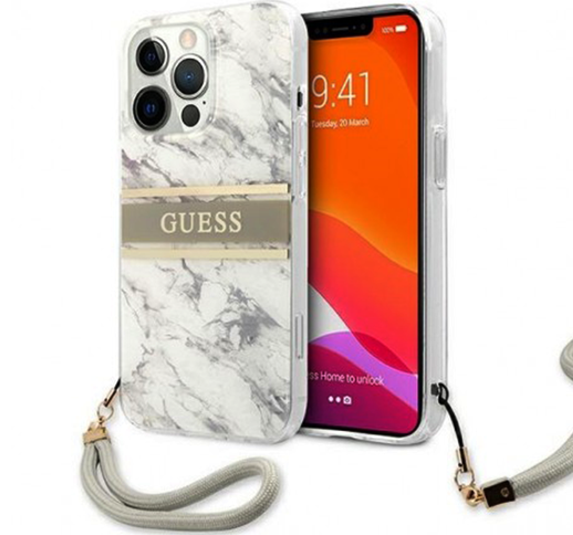 Guess iPhone 13 Pro Max Marble Strap Case