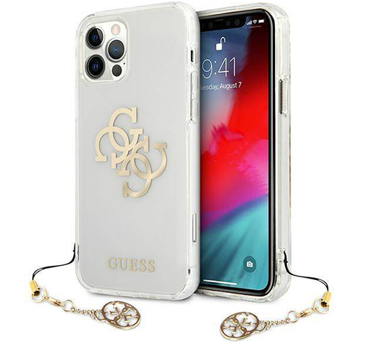 Guess iPhone 13 Pro Max PC/TPU Case Transparent 4G Electroplated Logo with Charm