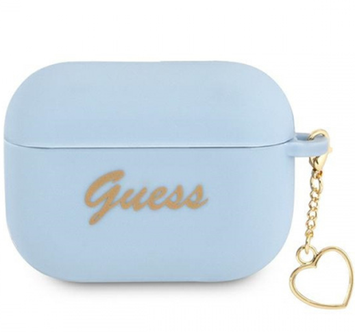 Guess AirPods Pro Silicone Case Script Logo Heart Charm