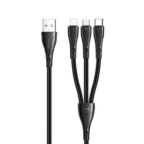 Mcdodo 3 in 1 USB-A To ( Lightning + Micro + Type-c ) Data Cable 1.2m
