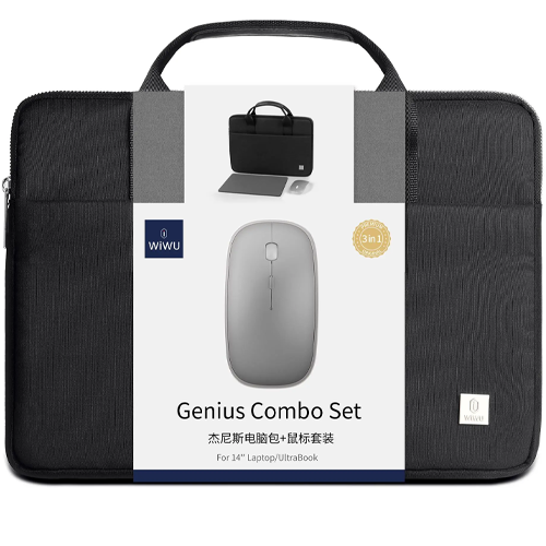 WIWU Genius Combo Set Laptop 3 in 1 Sets Laptop Bags & Mouse & Mouse Pad 14"