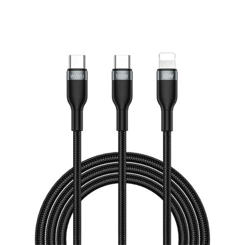 WiWU WI-C029 100W 2in1 USB-C to USB-C + Lightning Cable 1.2M